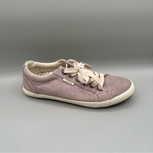 Taos Comfy Neutral Star Purple Casual Canvas Lace Up Sneakers Women Size 8